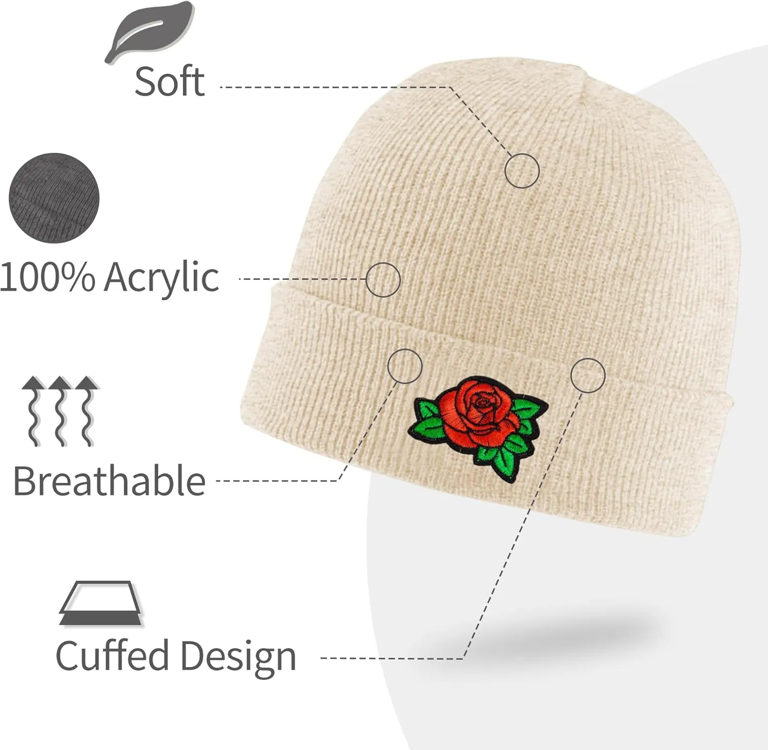 Beanie for Men Women Black Beanie Hat Soft Winter Cuffed Beanies Skull Caps Knit Hats