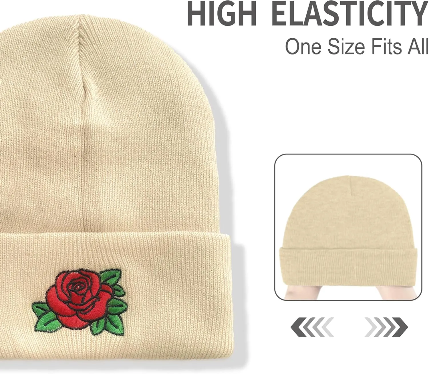 Beanie for Men Women Black Beanie Hat Soft Winter Cuffed Beanies Skull Caps Knit Hats