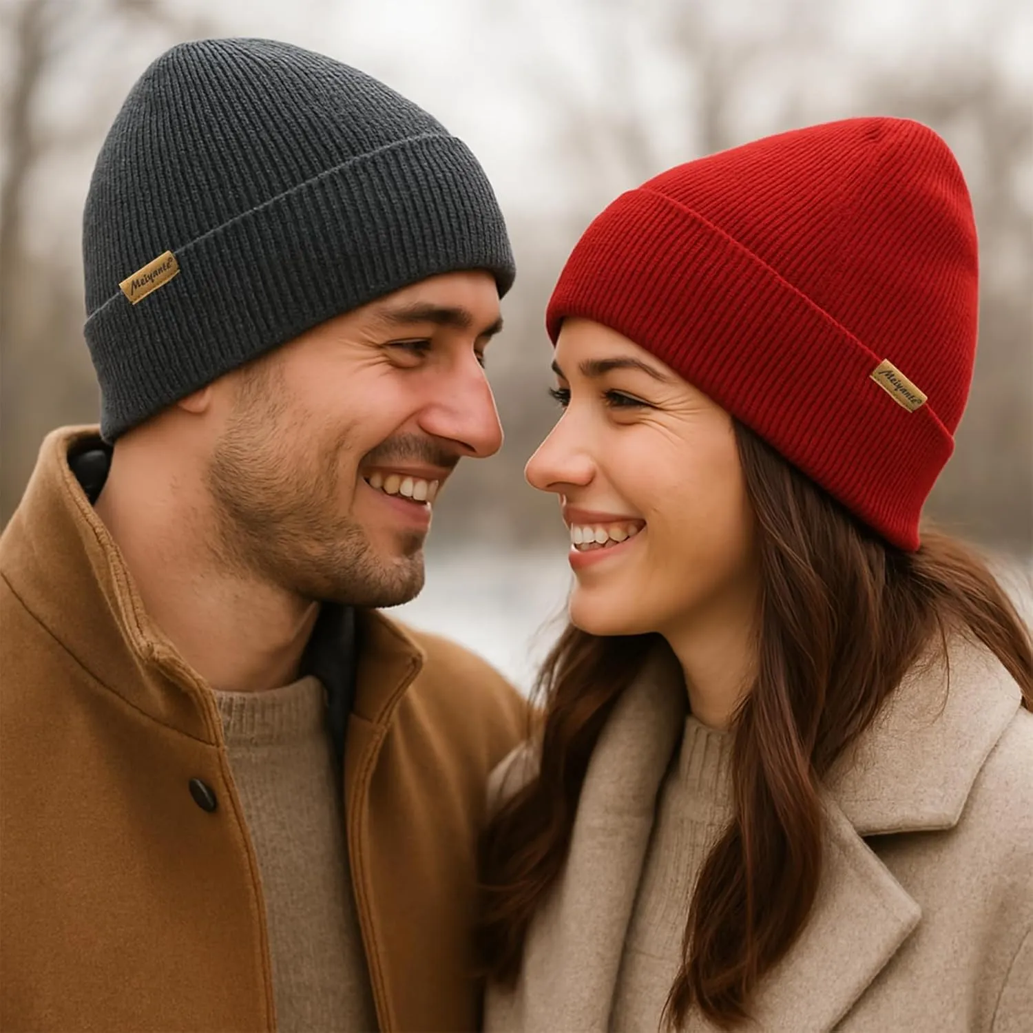 Beanie Hats for Men & Women - Warm Stocking Caps for Men & Women, Cuffed Knit Thermal Hats, Gift for Him & Her