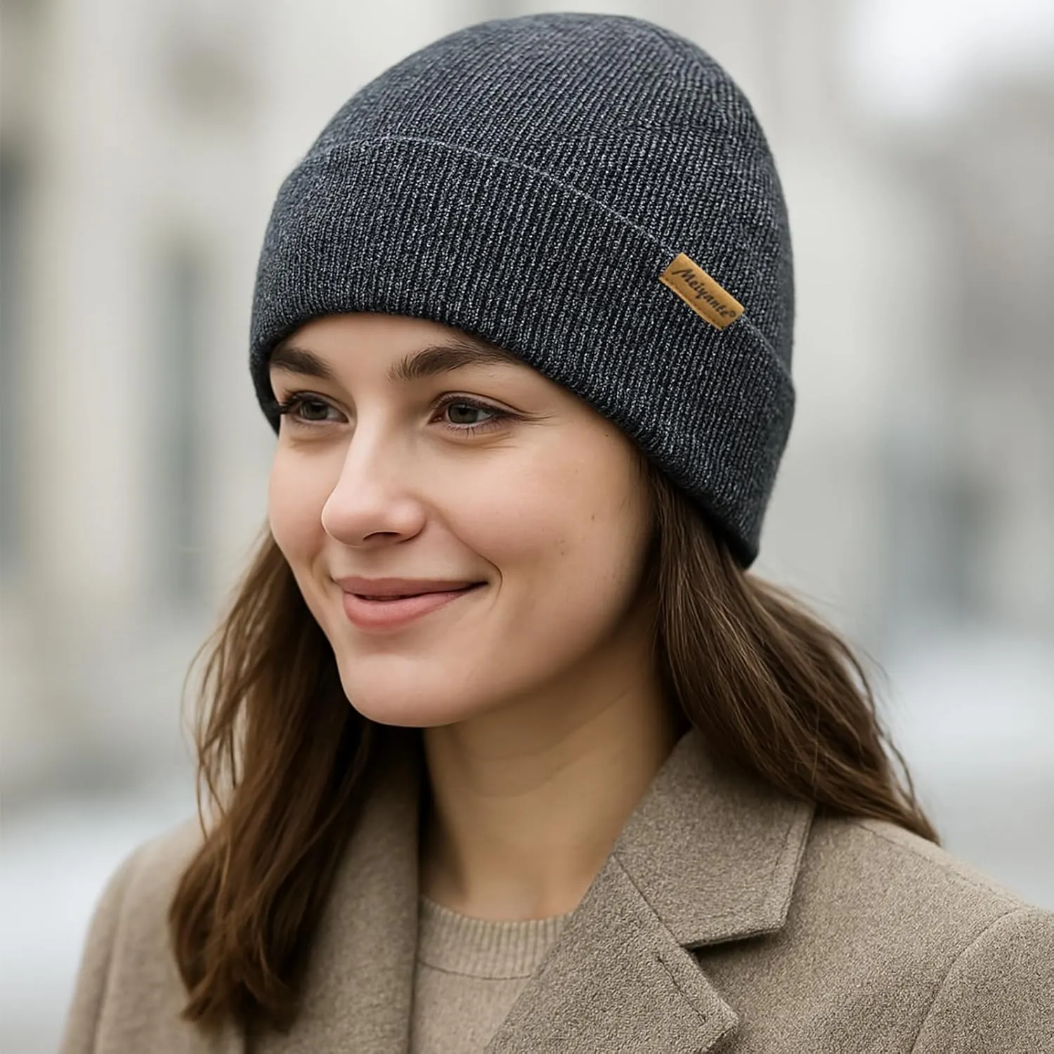 Beanie Hats for Men & Women - Warm Stocking Caps for Men & Women, Cuffed Knit Thermal Hats, Gift for Him & Her