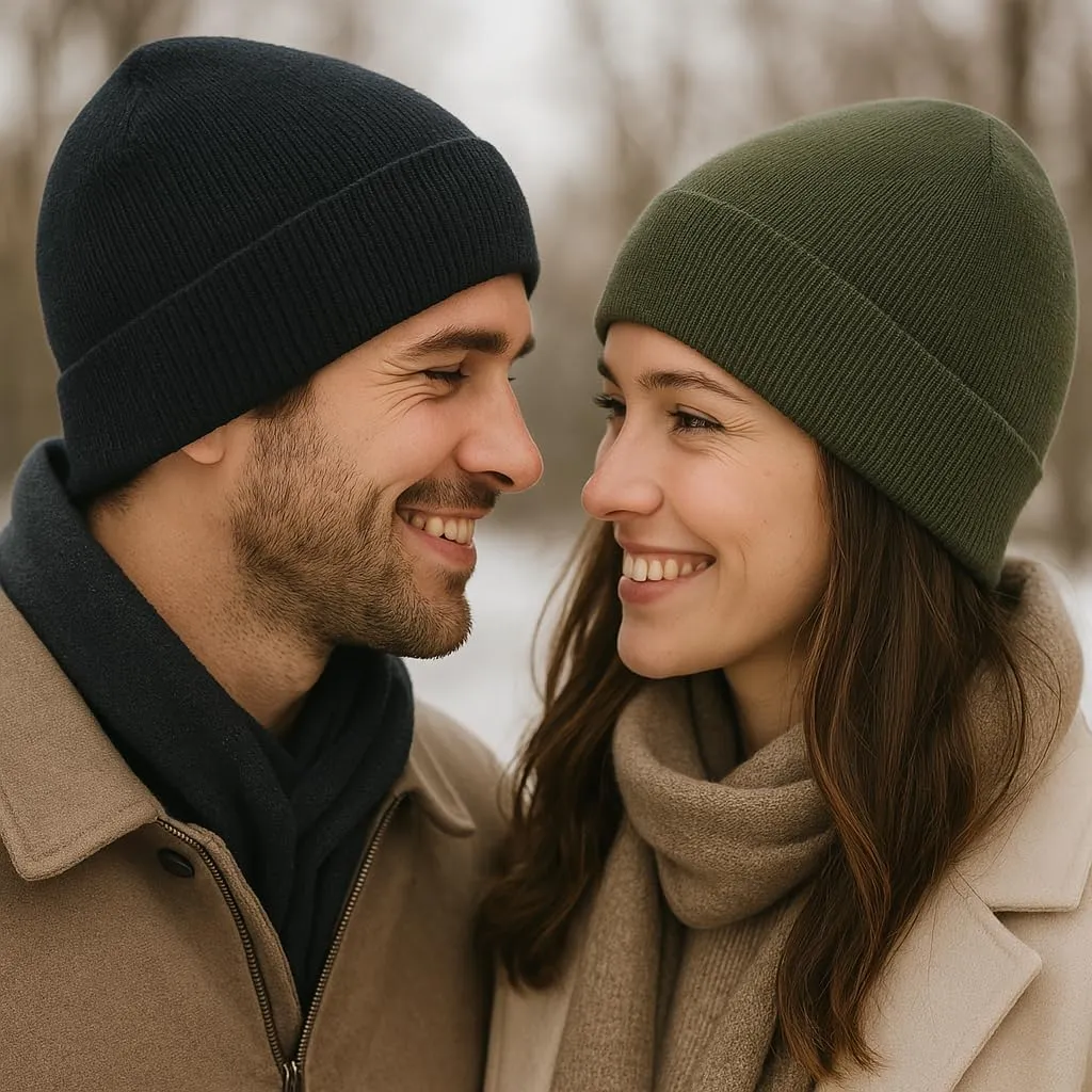 Beanie Hats for Men & Women - Warm Stocking Caps for Men & Women, Cuffed Knit Thermal Hats, Gift for Him & Her