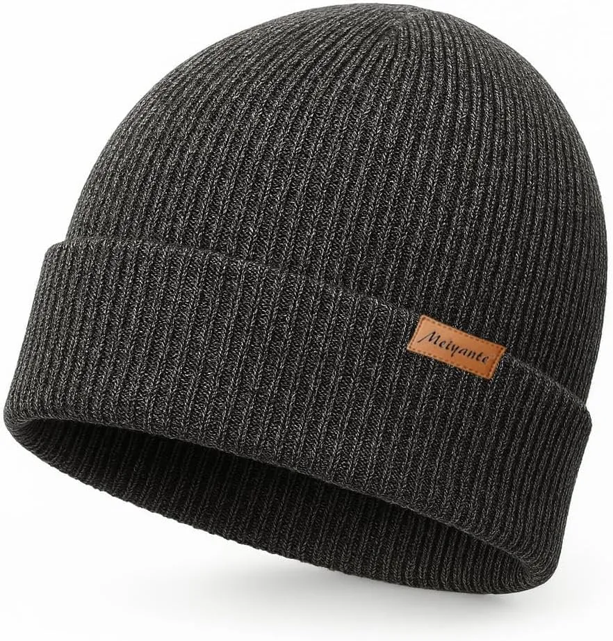 Beanie Hats for Men & Women - Warm Stocking Caps for Men & Women, Cuffed Knit Thermal Hats, Gift for Him & Her