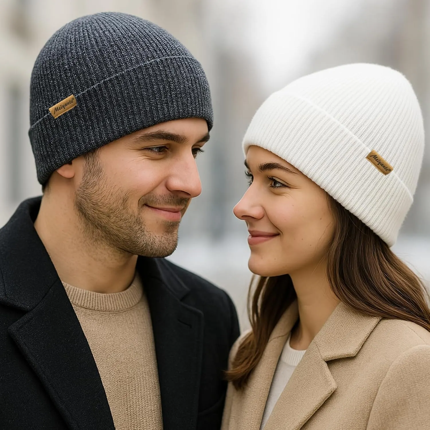 Beanie Hats for Men & Women - Warm Stocking Caps for Men & Women, Cuffed Knit Thermal Hats, Gift for Him & Her