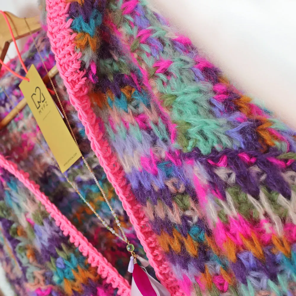 Knitting Kit – MYPZ Chunky Mohair Rib Cardigan Confetti with hoodie No.12 (ENG-NL)