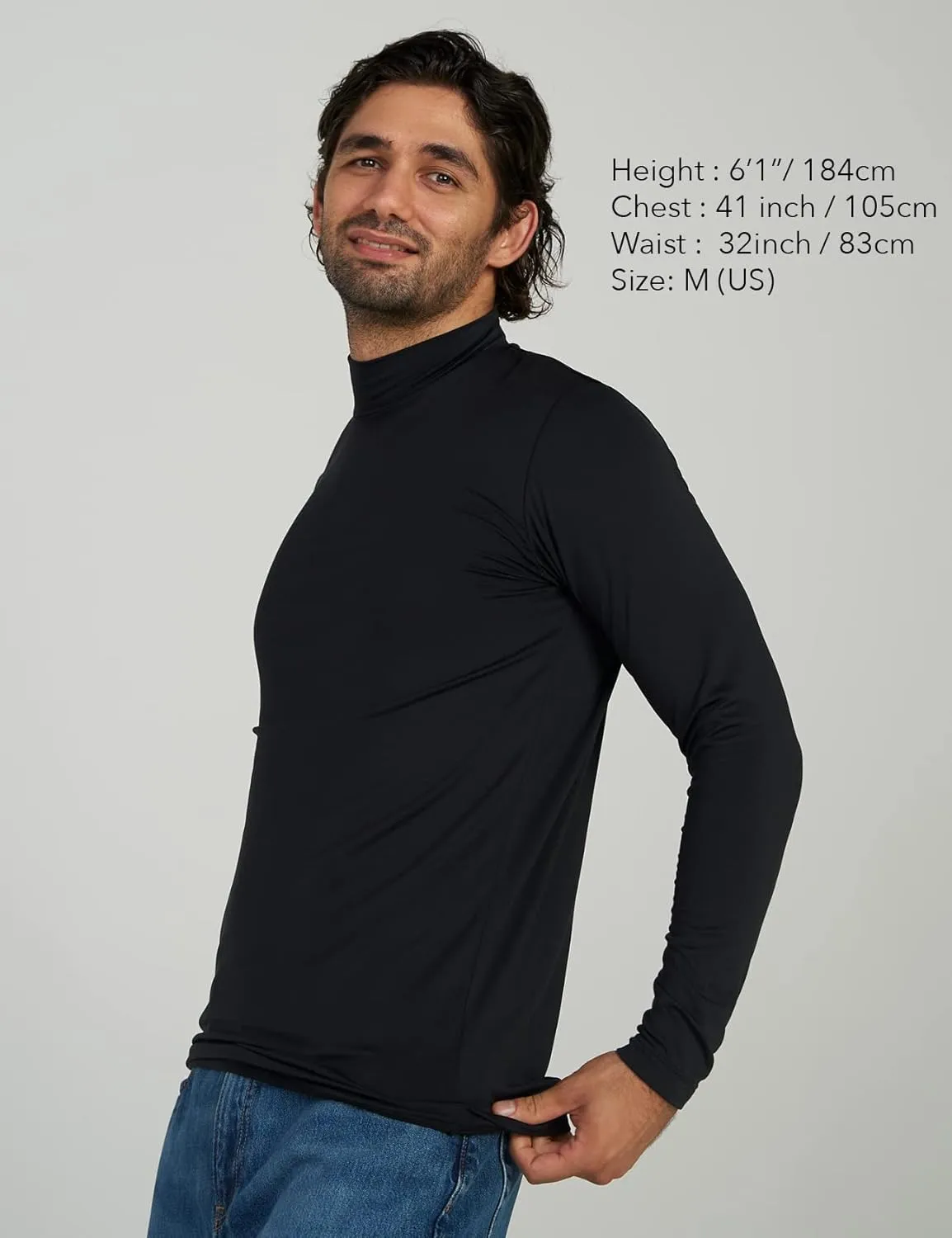 LAPASA Mens Thermal Underwear Top Fleece Mock Neck Long Sleeve Shirt Base Layer Undershirt Lightweight Midweight M102/M123