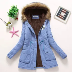 LVSANW Thick Warm Faux Fur Hooded Padded Coat 3XL Casual Slim Jacket Female Spring Autumn Winter Jacket Women Parkas Parka Mujer