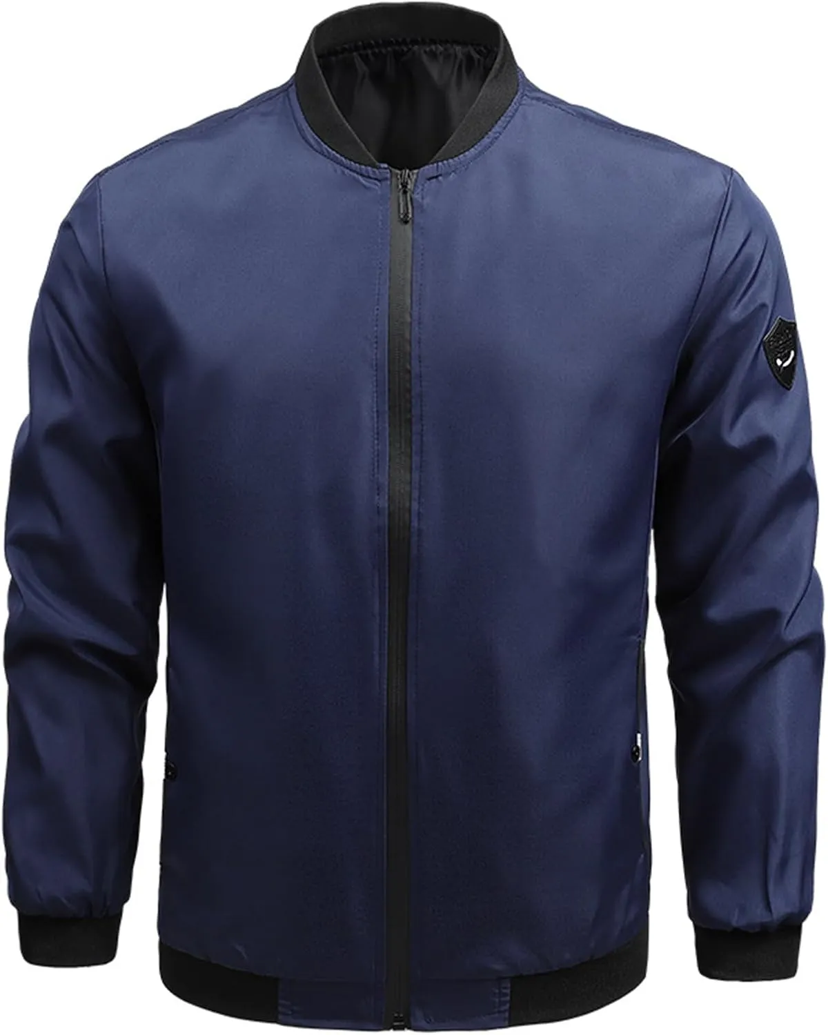 Men's Slim Fit Lightweight Softshell Flight Bomber Jacket Coat Spring Fall Zip Up Jacket Coats Windbreaker for Men