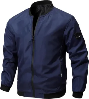 Men's Slim Fit Lightweight Softshell Flight Bomber Jacket Coat Spring Fall Zip Up Jacket Coats Windbreaker for Men